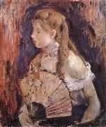 Berthe Morisot The girl holding the fan oil painting picture wholesale